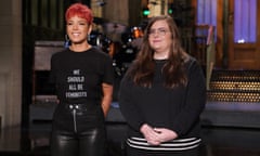 Saturday Night Live - Season 44<br>SATURDAY NIGHT LIVE -- “Halsey” Episode 1758 -- Pictured: (l-r) Host and Musical Guest Halsey with Aidy Bryant during Promos from Studio 8H on Thursday, February 7, 2019 -- (Photo by: Rosalind O’Connor/NBC/NBCU Photo Bank via Getty Images)