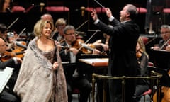 Renée Fleming sings Strauss, with the Royal Stockholm Philharmonic Orchestra, conducted by Sakari Oramo, during Prom 61 at the Royal Albert Hall, London.