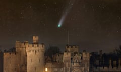 Comet Pons-Brooks appears above Arundel Castle in West sussex.