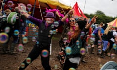 Revellers at Glastonbury 