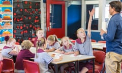 School Children Working in the Classroom<br>School children working with their teacher in the class room