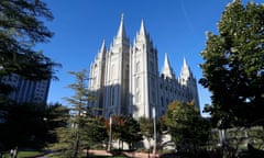 The Salt Lake Temple stands at Temple Square in Salt Lake City.