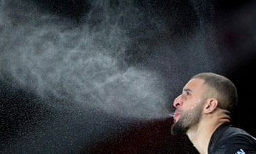 Manchester City’s Kyle Walker performs his pre-match ritual at Arsenal’s Emirates Stadium.