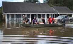 Flooded homes in Baton Rouge, Louisiana.