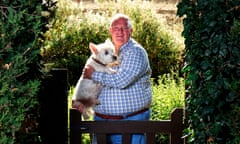 Steve Evans, pictured at home with his dog Archie. His Stevenage side have won every home game this season.