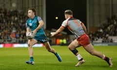 Jai Field cuts through the Leigh defence during his side’s impressive derby victory.