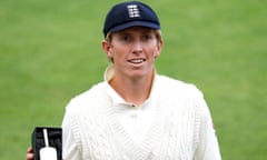 Zak Crawley with his man of the match award after the third Test against Pakistan