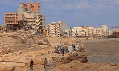 Rescue teams at work in Derna