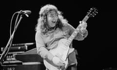 Bernie Marsden Of Whitesnake<br>Bernie Marsden, guitarist with heavy rock band Whitesnake, playing the guitar on the set of a video shoot at Shepperton Studios, outside London, England, Great Britain, in 1978. (Photo by Fin Costello/Redferns/Getty Images)