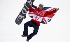 Snowboard - Winter Olympics Day 15<br>PYEONGCHANG-GUN, SOUTH KOREA - FEBRUARY 24: Bronze medalist Billy Morgan of Great Britain celebrates during the victory ceremony after the Men’s Big Air Final on day 15 of the PyeongChang 2018 Winter Olympic Games at Alpensia Ski Jumping Centre on February 24, 2018 in Pyeongchang-gun, South Korea. (Photo by Clive Mason/Getty Images)