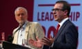 Jeremy Corbyn and his Labour leadership rival Owen Smith