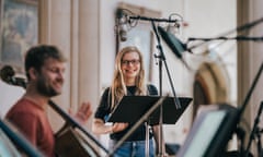 Héloïse Werner, centre, recording Close-ups.