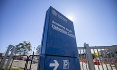 A blue sign at the entrance to the Brisbane Youth Detention Centre