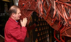 Michael Morpurgo with the puppet Joey