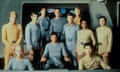 Star Trek: The Motion Picture … l to r, Stephen Collins, Persis Khambatta, Leonard Nimoy, Majel Barrett, William Shatner, James Doohan, DeForest Kelley, Grace Lee Whitney, Nichelle Nichols, George Takei, Walter Koenig.