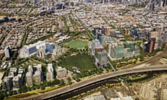 Artist’s render of the 13.5-hectare site in Melbourne the state government is looking to develop into a housing precinct.