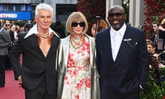 Right, editor-in-chief of British Vogue, Edward Enninful, with Anna Wintour, chief content officer, Condé Nast, and Baz Luhrmann, editor-in-chief, American Vogue