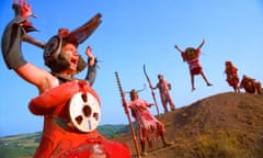 The Kneehigh Theatre Company performing near old mining works in the Tamar Valley