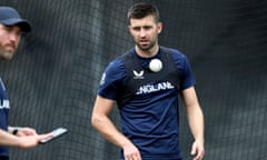 England's Mark Wood at a net practice session at the Melbourne Cricket Ground