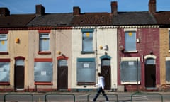 Soccer - Barclays Premier League - Liverpool vs. Manchester United<br>Derelict houses in the Anfield area of Liverpool during the urban regeneration around Anfield Stadium (Photo by AMA/Corbis via Getty Images)