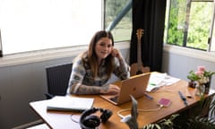 Karise Eden at her desk