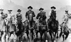 The Magnificent Seven (left to right): Steve McQueen as Vin, James Coburn as Britt, Horst Buchholz as Chico, Yul Brynner as Chris Adams, Brad Dexter as Harry Luck, Robert Vaughn as Lee and Charles Bronson as Bernardo O’Reilly.