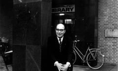 Philip Larkin outside Hull University library where he worked as a librarian