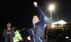 Cheltenham Town v Carlisle United - Sky Bet League Two - Jonny-Rocks Stadium<br>Cheltenham Town manager Michael Duff celebrates outside the ground after being promoted to League One at the end of the Sky Bet League Two match at the Jonny-Rocks Stadium, Cheltenham. Picture date: Tuesday April 27, 2021. PA Photo. See PA story SOCCER Cheltenham. Photo credit should read: David Davies/PA Wire.
RESTRICTIONS: EDITORIAL USE ONLY No use with unauthorised audio, video, data, fixture lists, club/league logos or "live" services. Online in-match use limited to 120 images, no video emulation. No use in betting, games or single club/league/player publications.