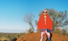 Roland Taureau bringing a slice of Berlin to Alice Springs by wearing party gear in the desert.