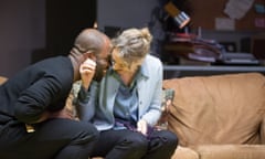Ken Nwosu (Osvald Alving) and Niamh Cusack (Helen Alving) in Ghosts, directed by Polly Findlay. 