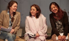 Haley McGee, Mia Soteriou and Anjali Mya Chadha in Made Visible by Deborah Pearson at The Yard theatre.