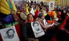 Members of the Colombian political party Union Patriotica attend a ceremony in Bogotá, Colombia.