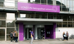 Students smoking outside the London Metropolitan University