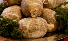 The window of Crombie’s butcher in Broughton Street, Edinburgh, showcases some traditional haggis.