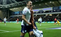 Milutin Osmajic celebrates his winner for Preston