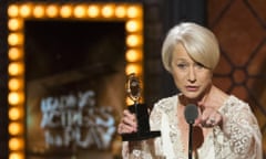 British actress Helen Mirren accepts the award for Best Performance By An Actress In A Leading Role In A Play for "The Audience" during the American Theatre Wing's 69th Annual Tony Awards at the Radio City Music Hall in Manhattan, New York June 7, 2015.   REUTERS/Lucas Jackson (TPX IMAGES OF THE DAY)