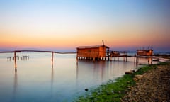 Stilt hut in the Delta of Axios (also know as Vardaris) river, Thessaloniki, Macedonia, Greece.