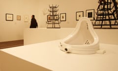 Marcel Duchamp's Fountain, 1917, in the Duchamp, Man Ray, Picabia exhibition at the Tate Modern in London