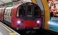 A London underground train in motion