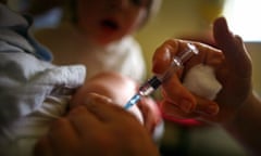 A child being given the MMR vaccine