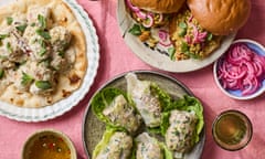 Mince charming (clockwise from top left): Ravinder Bhogal’s chicken kofte, sloppy joes and crisp pork mince rice-paper rolls.