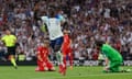 England's Bukayo Saka celebrates scoring their side's fifth goal of the game of the game, completing his hat-trick during the Euro 2024 qualifier against North Macedonia at Old Trafford.