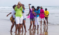 A group of young women stop to take selfies while strolling on Labadi beach, a popular hang out in Ghana’s capital. The photo forms part of a project by Tripod City, a photographic collaboration between Charlie Kwai, Chris Lee and Paul Storrie, who visited the country to capture contemporary Ghanaian culture.