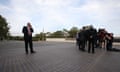 Cross Bench Senators<br>Cross bench senator David Leyonhjelm talks on his phone while his colleagues, senators Bob Day, Ricky Muir and John Madigan have their photograph taken outside the senate doors of Parliament House in Canberra this morning, Tuesday 16th March 2016. Photograph by Mike Bowers