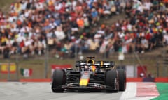 Max Verstappen on track during qualifying for the Spanish Grand Prix.