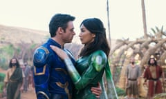 ETERNALS<br>(L-R): Ikaris (Richard Madden) and Sersi (Gemma Chan) in Marvel Studios' ETERNALS. Photo: Sophie Mutevelian ©Marvel Studios 2021. All Rights Reserved.