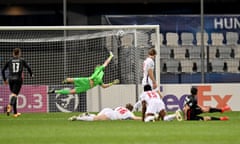 Domagoj Bradaric finds the top corner late on.