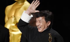 Jackie Chan<br>Honoree Jackie Chan celebrates onstage after receiving his award at the 2016 Governors Awards at the Dolby Ballroom on Saturday, Nov. 12, 2016, in Los Angeles. (Photo by Chris Pizzello /Invision/AP)