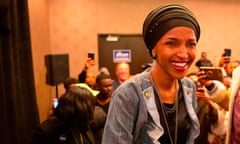 Ilhan Omar, newly elected to the U.S. House of Representatives on the Democratic ticket, arrives for her victory party on election night in Minneapolis, Minnesota on November 6, 2018