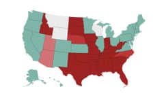 US map of the state abortion laws